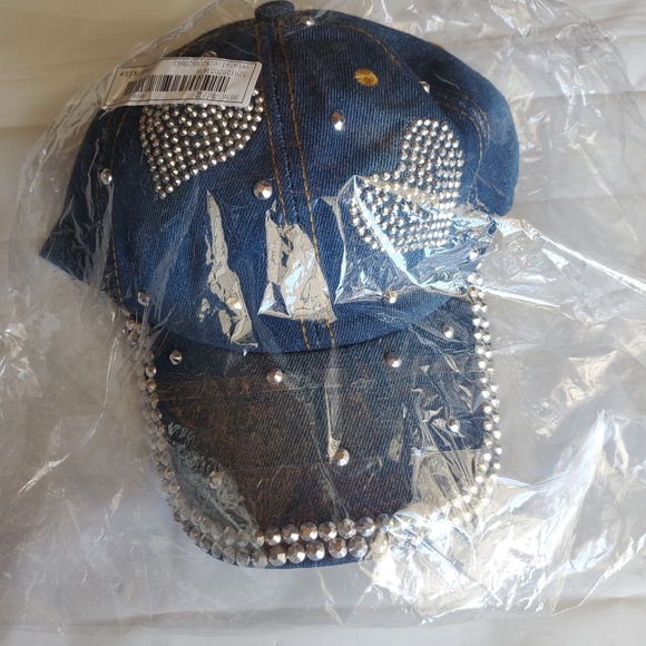 Denim Rhinestone Hat - Picture 2 of 6